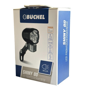 Фара передня Shiny 80 LUX SL LED з вмикачем, зі стояночними вогнями та сенсором для динамовтулки з виходом на задню фару в боксі BUCHEL. Photo 3